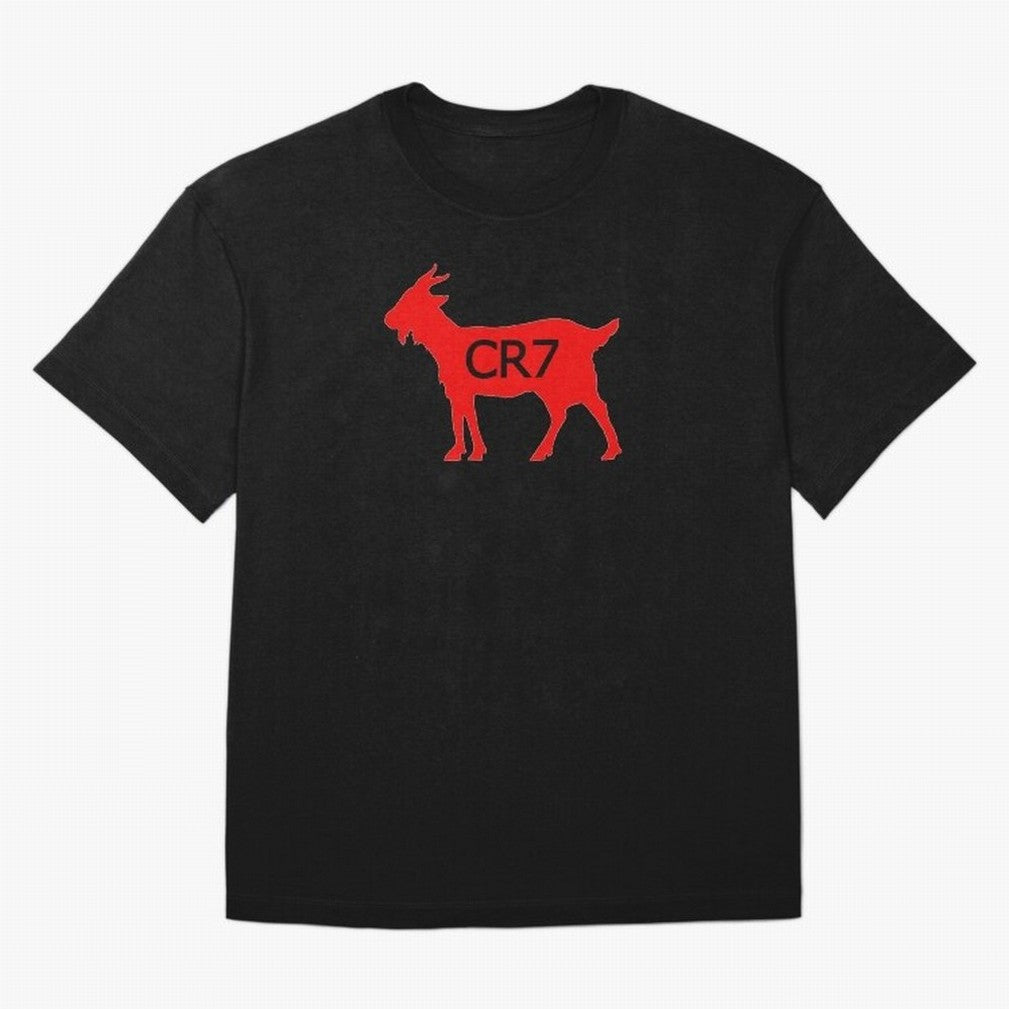 CR7 GOAT Red Oversized T-Shirt Show Fan Pride Across Global Football Passion for FIFA World Cup 2026 Group Stage, Connected to Messi, CR7 and Mbappe, France and Portugal, Soccer Culture, Superstar Moments, National Team Dreams and Competitive Fire;