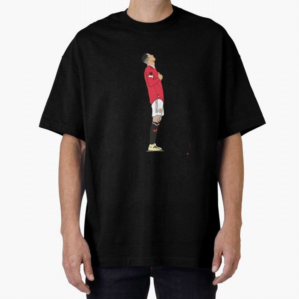 Ronaldo Pose Oversized T-Shirt Share the Excitement of FIFA World Cup 2026 USA Canada Mexico for Fans of Cristiano Ronaldo and Portugal, Spain and Germany, Bringing Game Day Rituals, Football Legends, Country Pride and the Road to the Final; Great