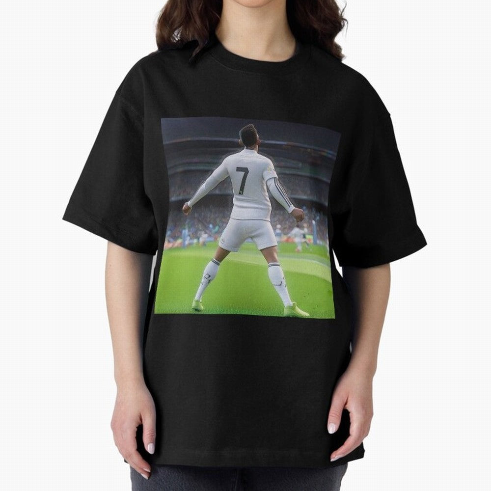 Ronaldo caricature Oversized T-Shirt Refresh FIFA World Cup 2026 Spirit, with Portugal, Messi, Game Day Rituals, Football Legends, Country Pride and the Road to the Final; Perfect for Fans, Collectors, Family Gatherings, Watch Parties and Every