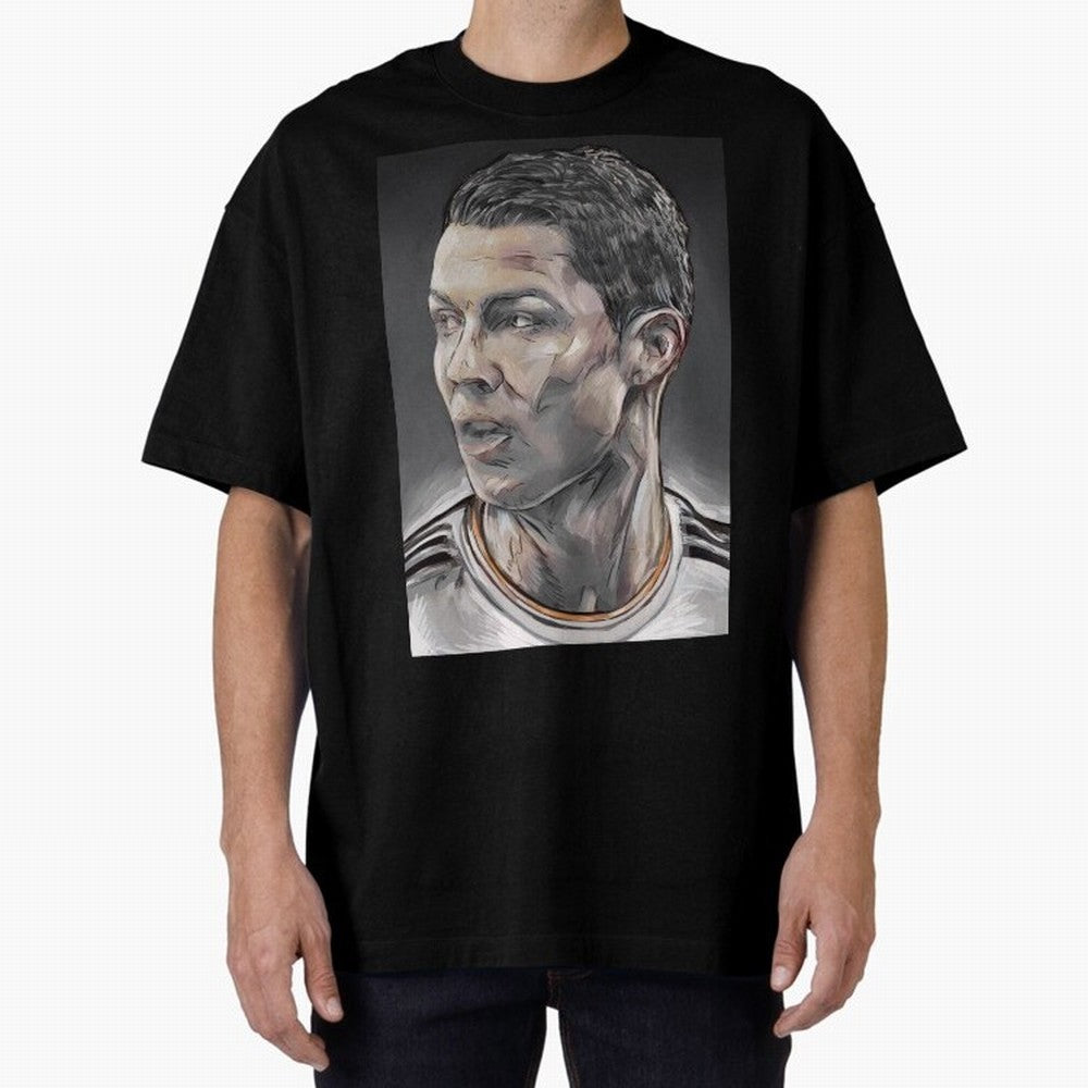 Cristiano Ronaldo Oversized T-Shirt Capture Stadium Memories from FIFA World Cup 2026 USA Canada Mexico Spirit, with England, Messi, CR7 and Mbappe, Sports Nostalgia, International Competition, Famous Players and Unforgettable Victories; Ideal for