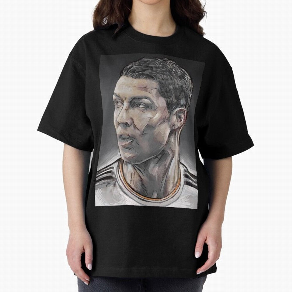 Cristiano Ronaldo Oversized T-Shirt Capture Stadium Memories from FIFA World Cup 2026 USA Canada Mexico Spirit, with England, Messi, CR7 and Mbappe, Sports Nostalgia, International Competition, Famous Players and Unforgettable Victories; Ideal for