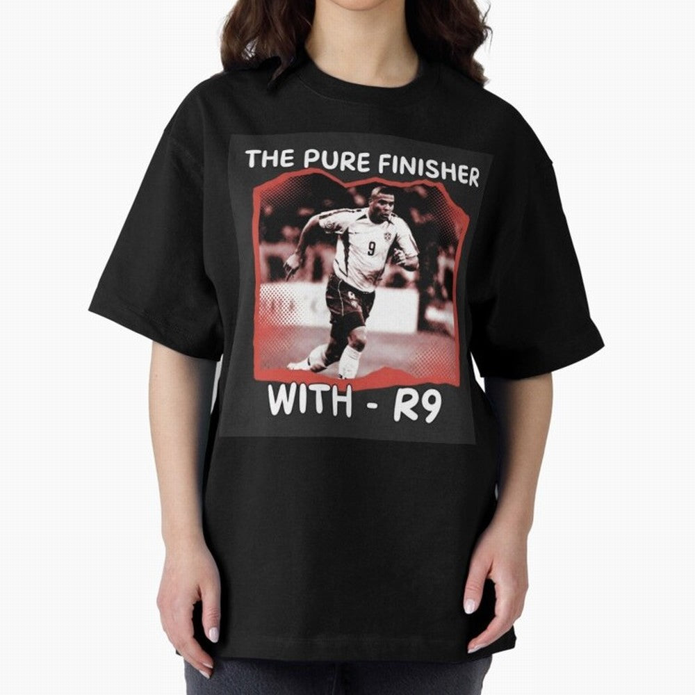 Ronaldo R9 The Pure Finisher Vintage Oversized T-Shirt Bring International Match Energy to FIFA World Cup 2026 Group Stage for Fans of Neymar and Netherlands, Bringing Championship Spirit, Famous Goals, Roaring Crowds and International Football