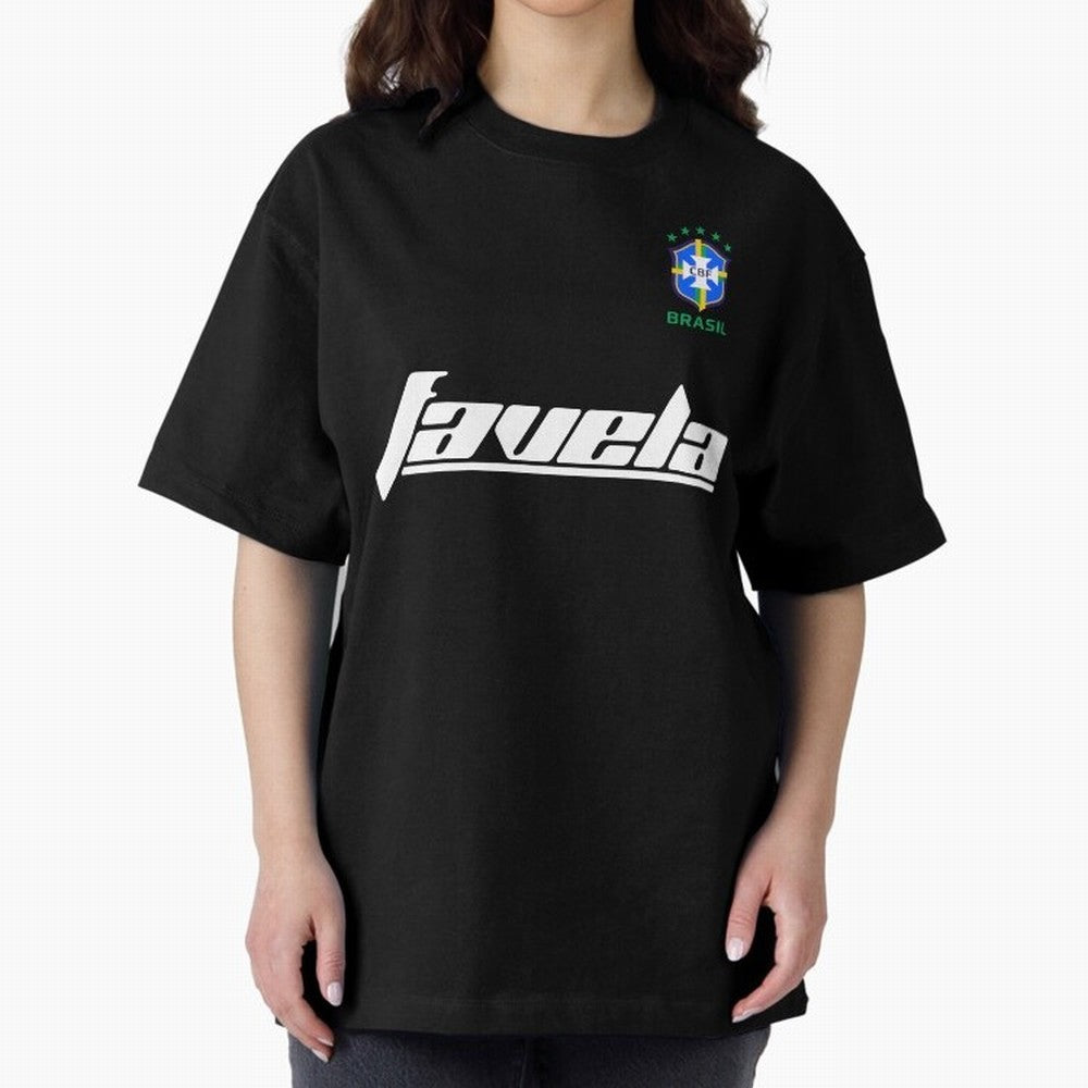 Brasil CBF WorldCup Favela Oversized T-Shirt Unlock Global Football Passion for FIFA World Cup 2026 USA Canada Mexico, Driven by Cristiano Ronaldo, Portugal, Spain and Germany, Football Festival Excitement, Trophy Ambitions, Country Rivalries and