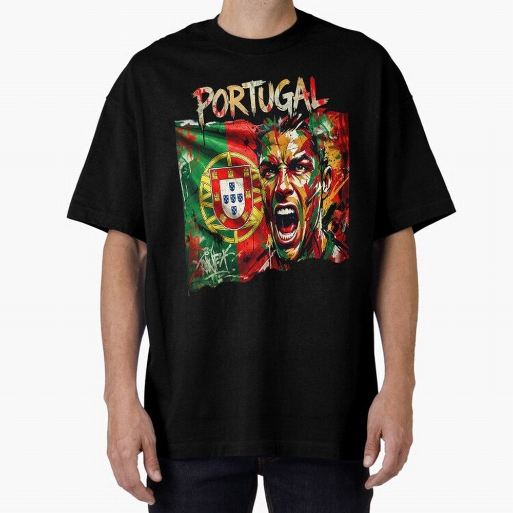PORTUGAL FOOTBALL TEAM Oversized T-Shirt Bring Match Day Fire to FIFA World Cup 2026 USA Canada Mexico with Cristiano Ronaldo, Haaland and CR7, France and Portugal Energy, Classic Soccer Heritage, Championship Pressure, Fan Loyalty and