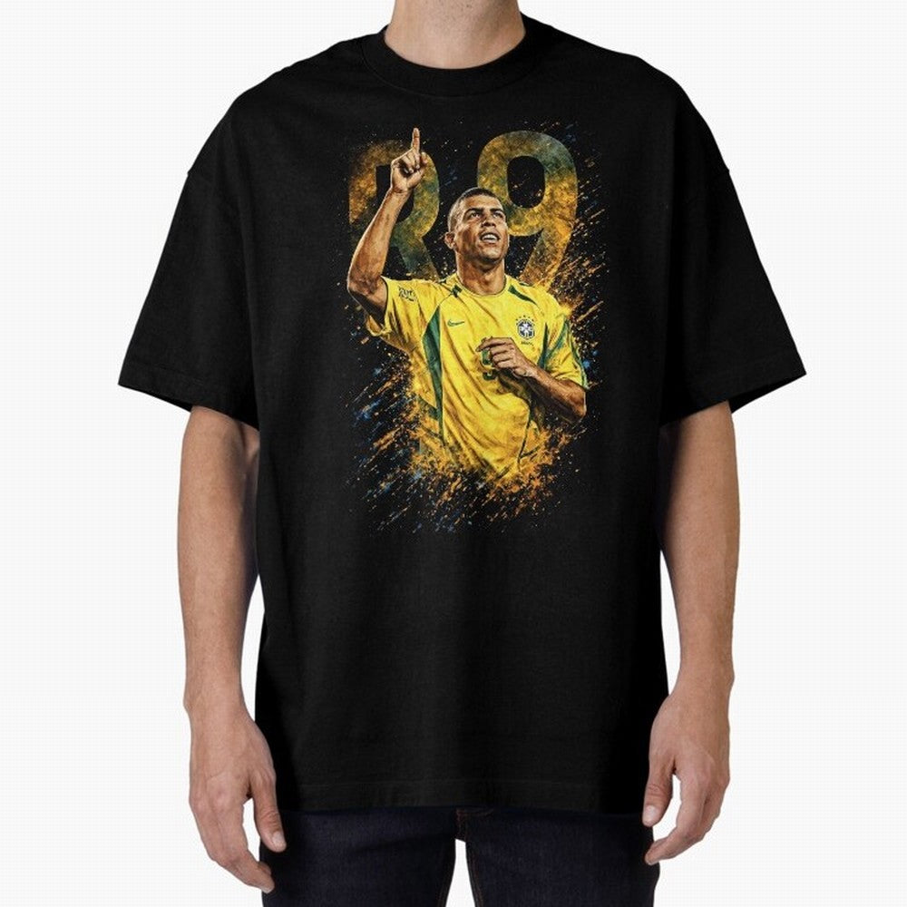 R9 Ronaldo Football Legend Oversized T-Shirt Follow the Final Road of Global Football Passion for FIFA World Cup 2026 Group Stage, Centered on Messi, Neymar and Mbappe, England and Germany, Sports Nostalgia, International Competition, Famous