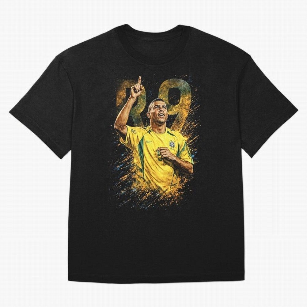 R9 Ronaldo Football Legend Oversized T-Shirt Follow the Final Road of Global Football Passion for FIFA World Cup 2026 Group Stage, Centered on Messi, Neymar and Mbappe, England and Germany, Sports Nostalgia, International Competition, Famous