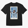 Messi Champion Graphic Oversized T-Shirt Celebrate Fan Culture around Match Day Hype around FIFA World Cup 2026 Group Stage, Messi, CR7 and Mbappe, Portugal, Global Supporter Spirit, Legendary Goals, National Colors and Tournament Celebration; Made