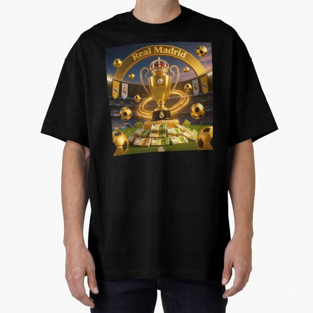 The Wealth of Real Madrid Oversized T-Shirt Follow Global Football Passion for FIFA World Cup 2026, Featuring Messi, Neymar and Mbappe, Brazil, Portugal and Argentina, Football Passion, Legendary Performances, Festival Vibes and Supporter
