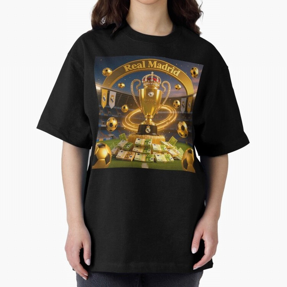 The Wealth of Real Madrid Oversized T-Shirt Follow Global Football Passion for FIFA World Cup 2026, Featuring Messi, Neymar and Mbappe, Brazil, Portugal and Argentina, Football Passion, Legendary Performances, Festival Vibes and Supporter
