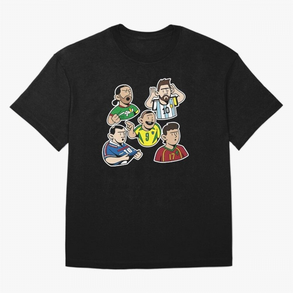 Soccer players Oversized T-Shirt Represent the FIFA World Cup 2026 Group Stage Journey through Mbappe Highlights, Spain Pride, Retro Football Energy, Iconic Rivalries, Trophy Chase Drama and Stadium Atmosphere; Ideal for Football Dads, Football