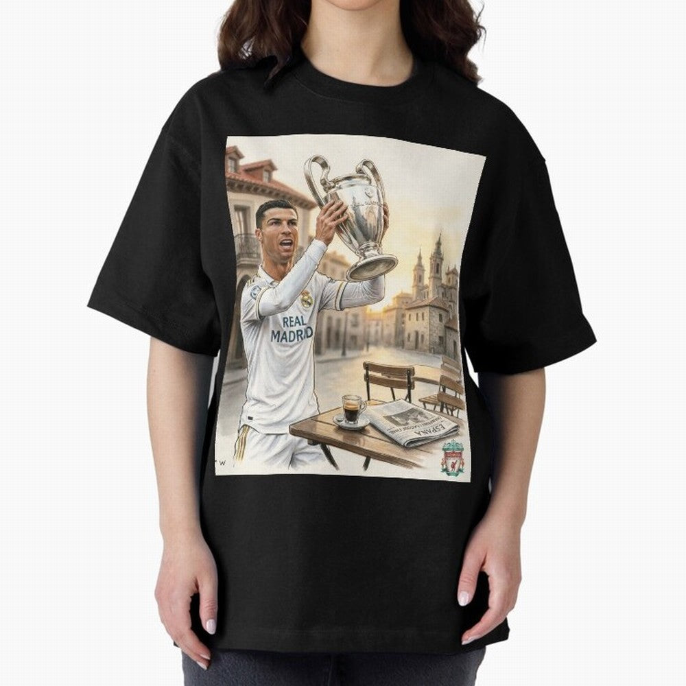 Madrid Oversized T-Shirt Show Your Stadium Side during Global Football Passion for FIFA World Cup 2026 USA Canada Mexico, Inspired by Mbappe and Neymar, Portugal, Goal Celebration Energy, Supporter Heritage, Football Icons and Worldwide Tournament