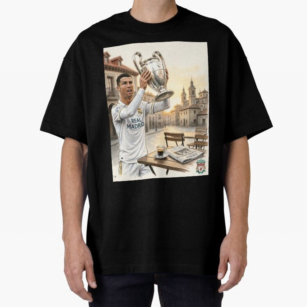 Madrid Oversized T-Shirt Show Your Stadium Side during Global Football Passion for FIFA World Cup 2026 USA Canada Mexico, Inspired by Mbappe and Neymar, Portugal, Goal Celebration Energy, Supporter Heritage, Football Icons and Worldwide Tournament