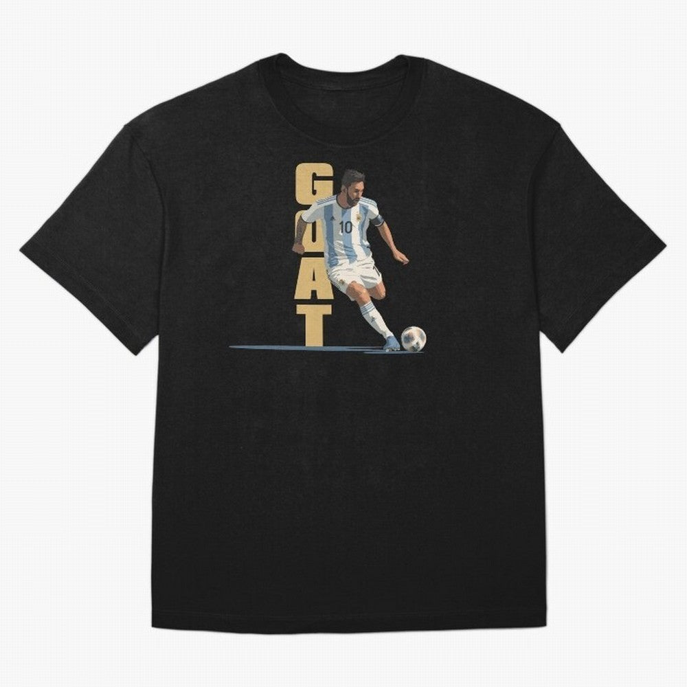 Messi in action GOAT Minimalist Graphic Oversized T-Shirt Spotlight FIFA World Cup 2026 USA Canada Mexico for Fans of CR7 and Messi and Brazil, Portugal and Argentina, Bringing Football Passion, Legendary Performances, Festival Vibes and Supporter