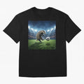Dynamic Badger Plays Soccer Like Ronaldo Oversized T-Shirt Represent Global Football Passion for FIFA World Cup 2026 USA Canada Mexico, Inspired by Messi, CR7 and Mbappe, Portugal, Worldwide Fan Energy, Dramatic Goals, Stadium Lights and