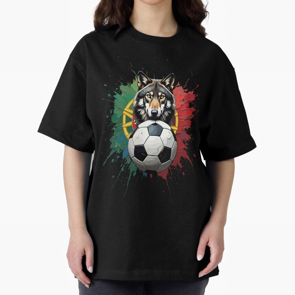 Portugal 2026 Soccer dog - World Cup Football Oversized T-Shirt Back Your Heroes with FIFA World Cup 2026 USA Canada Mexico Spirit, Made for Portugal, Spain and Germany, Haaland and Mbappe, Stadium Chants, National Pride, Trophy Dreams and