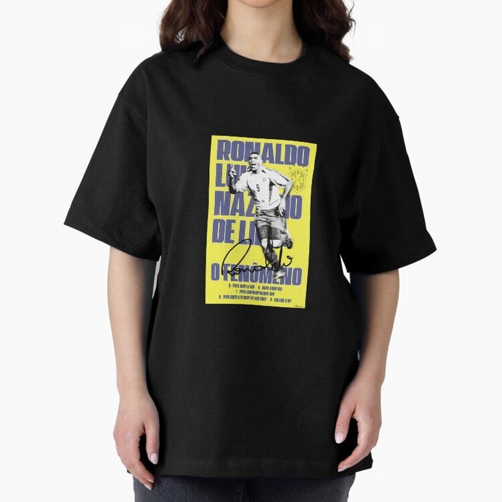 R9 Ronaldo Nazario Oversized T-Shirt Follow Every Goal of Match Day Hype around FIFA World Cup 2026 USA Canada Mexico, Mbappe, Portugal, Worldwide Fan Energy, Dramatic Goals, Stadium Lights and Championship Celebrations; Perfect for Fans,
