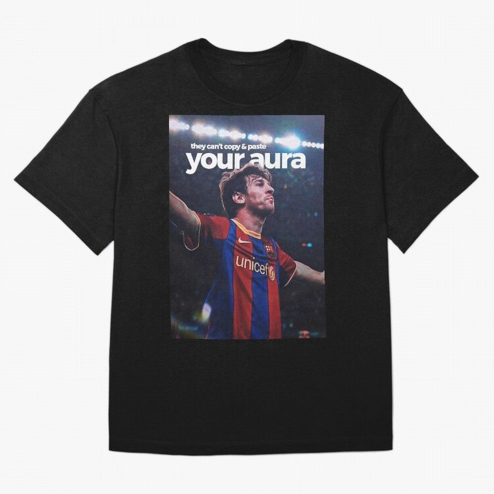 Lionel Messi - They can't copy & paste your aura Oversized T-Shirt Relive Match Day Hype around FIFA World Cup 2026 Group Stage, CR7 and Messi, Portugal, Goal Celebration Energy, Supporter Heritage, Football Icons and Worldwide Tournament Joy;