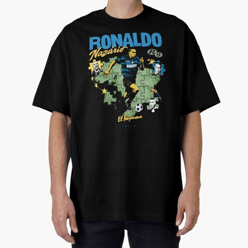 R9 Ronaldo Nazario Retro Brazil Soccer Oversized T-Shirt Fuel Your Fan Pride for Global Football Passion for FIFA World Cup 2026 USA Canada Mexico, Made for Haaland, Portugal, Fan Favorite Moments, National Team Passion, Big Match Drama and Soccer