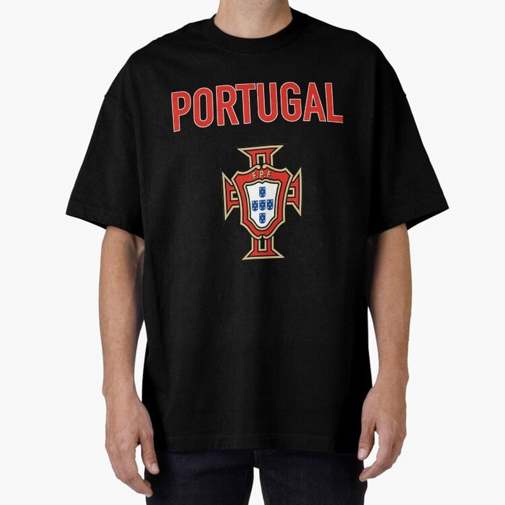 Portugal Oversized T-Shirt Honor Football Greatness during Match Day Hype around FIFA World Cup 2026 USA Canada Mexico, Mbappe, England, Global Supporter Spirit, Legendary Goals, National Colors and Tournament Celebration; Created for Match Day