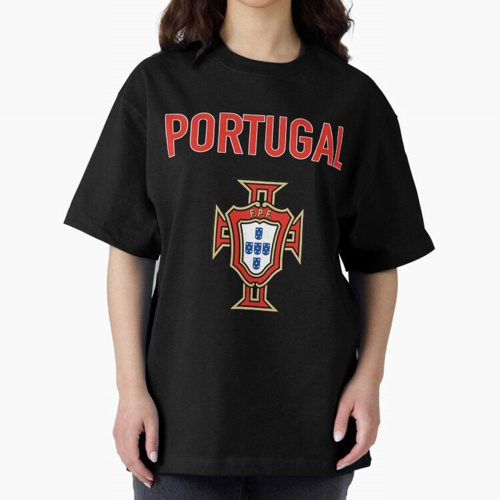Portugal Oversized T-Shirt Honor Football Greatness during Match Day Hype around FIFA World Cup 2026 USA Canada Mexico, Mbappe, England, Global Supporter Spirit, Legendary Goals, National Colors and Tournament Celebration; Created for Match Day