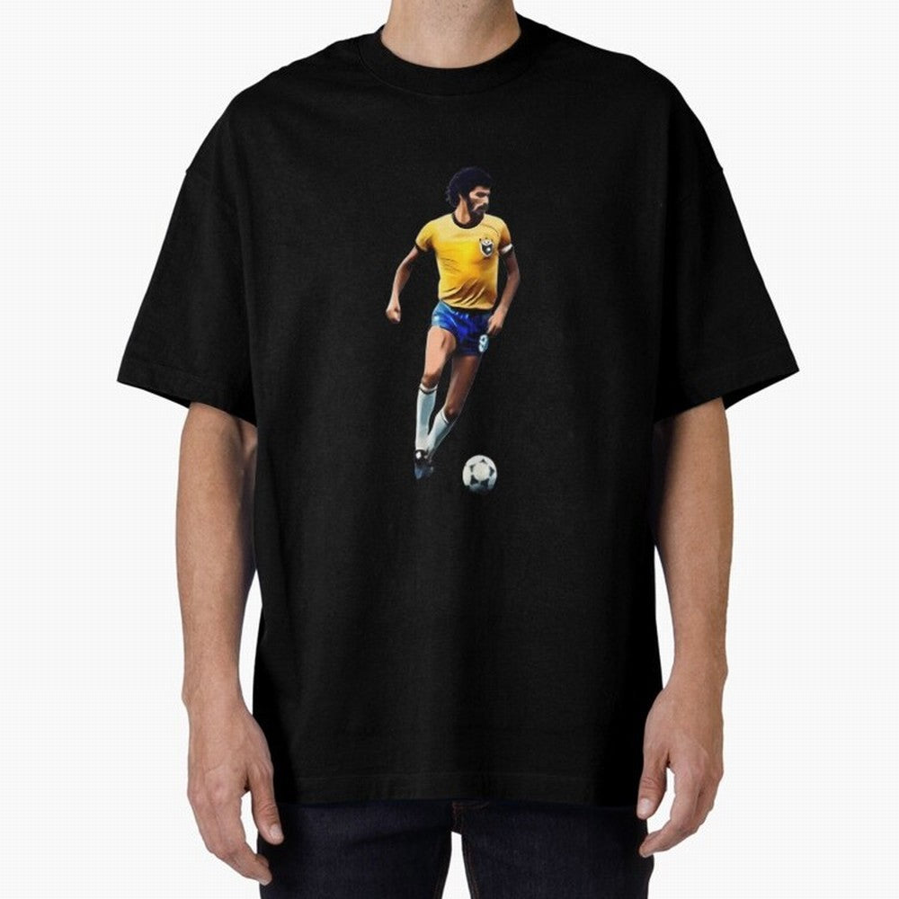 Legends Of The Beautiful Game Cartoon Collection Legends Socrates Cartoon Artwork9 Oversized T-Shirt Celebrate Classic Football Spirit in Global Football Passion for FIFA World Cup 2026 Group Stage, Centered on Messi, Neymar and Mbappe, Argentina,