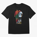 Messi Ronaldo Chit Chat Illustration Oversized T-Shirt Bring World Football Passion into FIFA World Cup 2026 USA Canada Mexico Connected to Messi and Cristiano Ronaldo, Argentina and Brazil Energy, Fan Favorite Moments, National Team Passion, Big