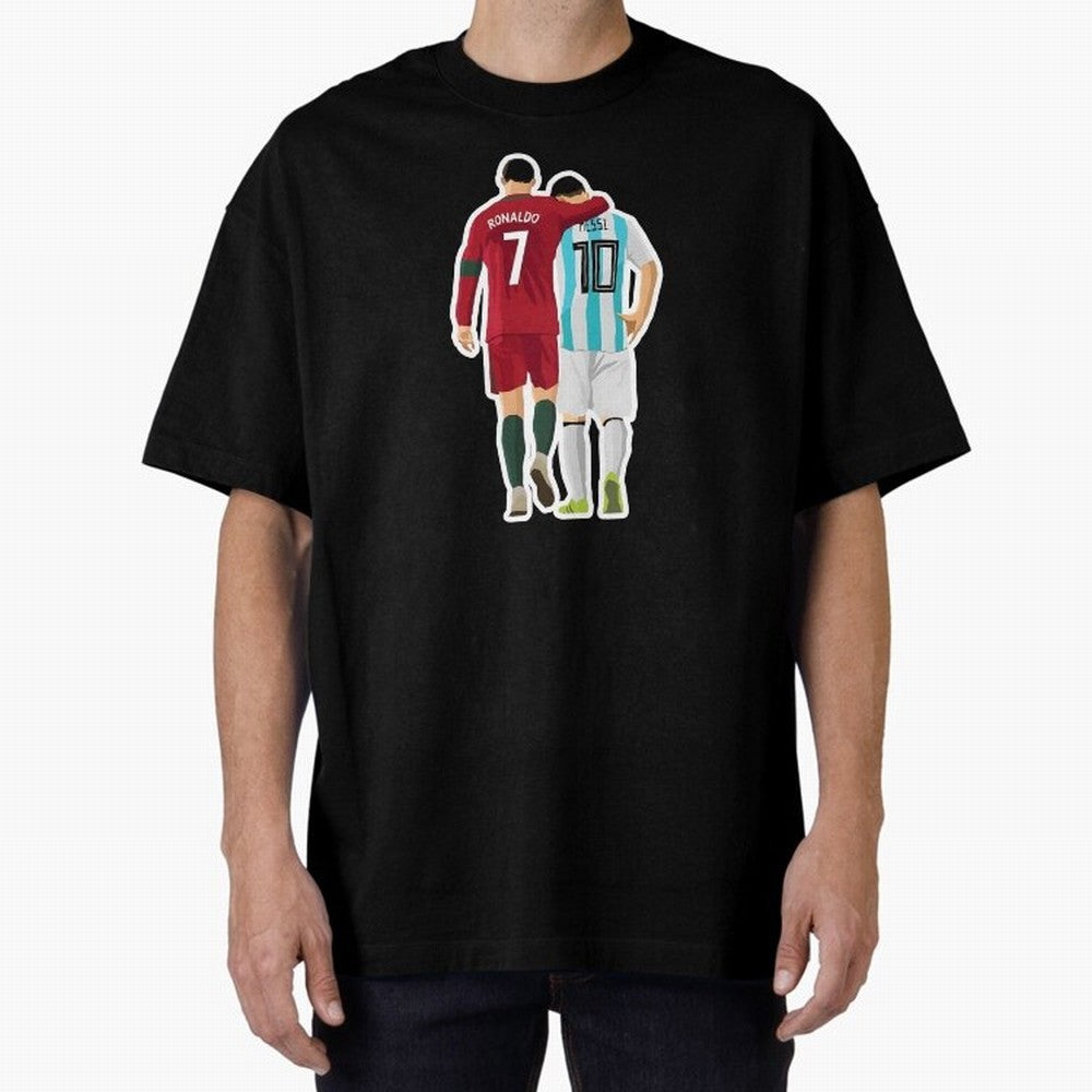 Ronaldo & Messi Oversized T-Shirt Back the Journey through FIFA World Cup 2026 for Fans of Messi, CR7 and Mbappe and Germany, Bringing Game Day Rituals, Football Legends, Country Pride and the Road to the Final; Created for Match Day Parties,