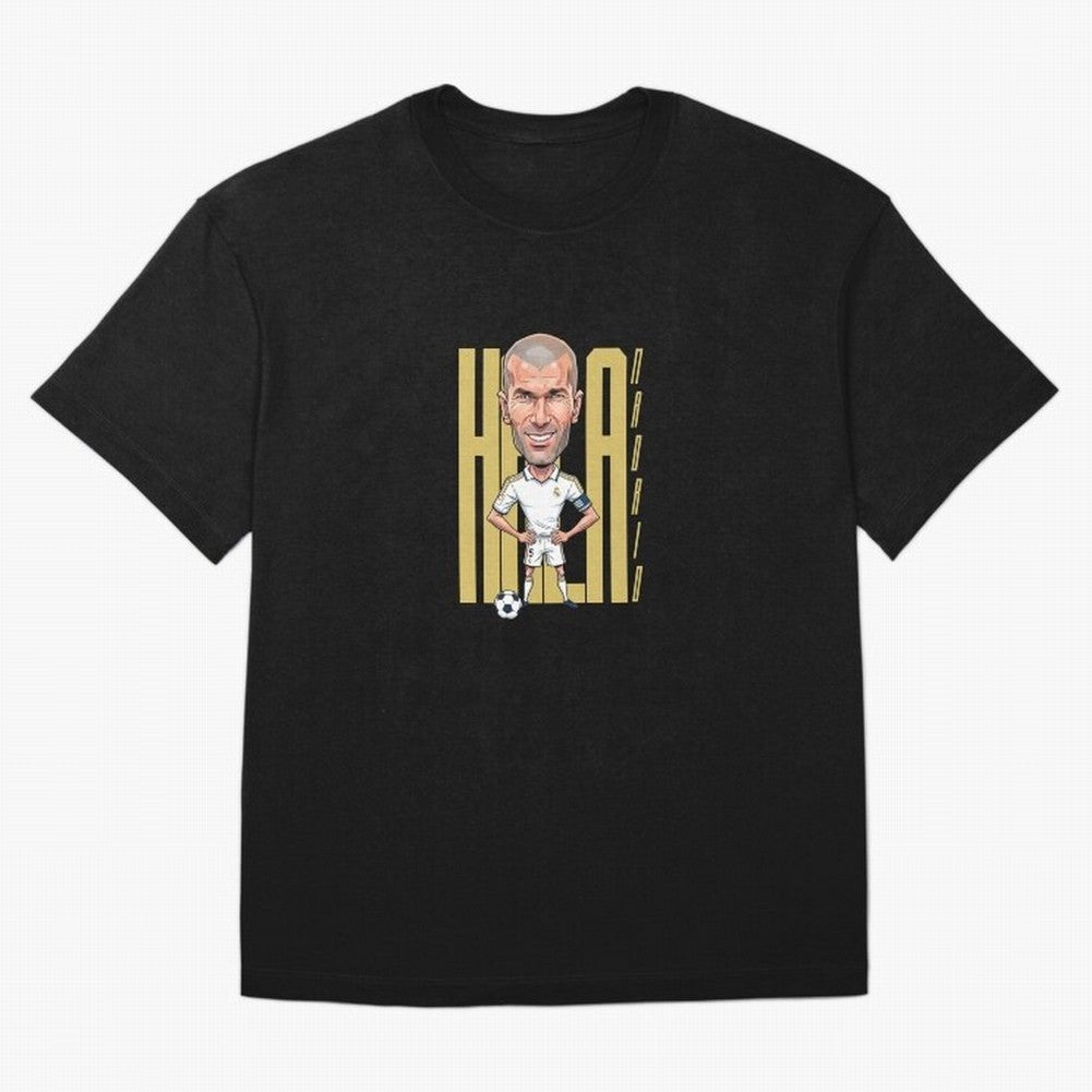 Caricature of Zin¨¦dine Zidane Hala Madrid Oversized T-Shirt Capture Stadium Memories from Match Day Hype around FIFA World Cup 2026, Neymar, Haaland and Cristiano Ronaldo, Netherlands, Global Supporter Spirit, Legendary Goals, National Colors and