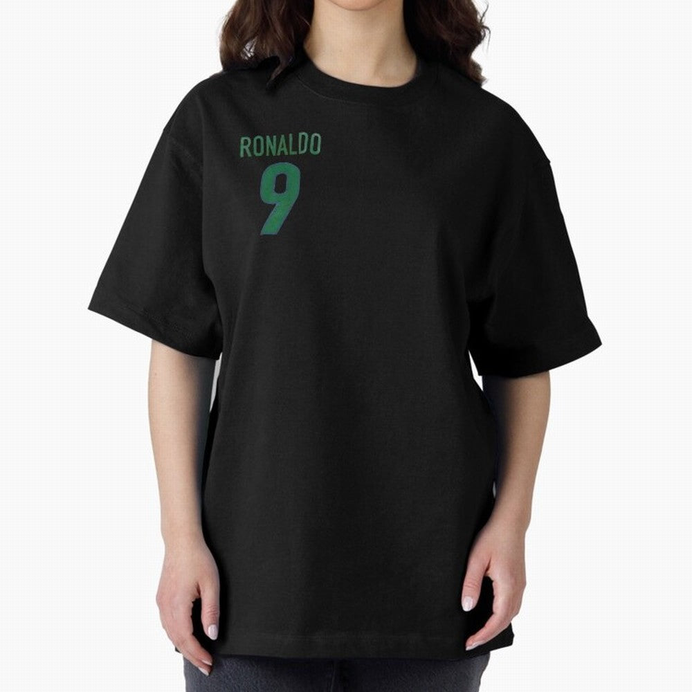 Ronaldo 9 Brazil Back of the shirt Oversized T-Shirt Celebrate Global Passion for FIFA World Cup 2026 Spirit, Highlighting Brazil, Cristiano Ronaldo, Haaland and CR7, Worldwide Fan Energy, Dramatic Goals, Stadium Lights and Championship