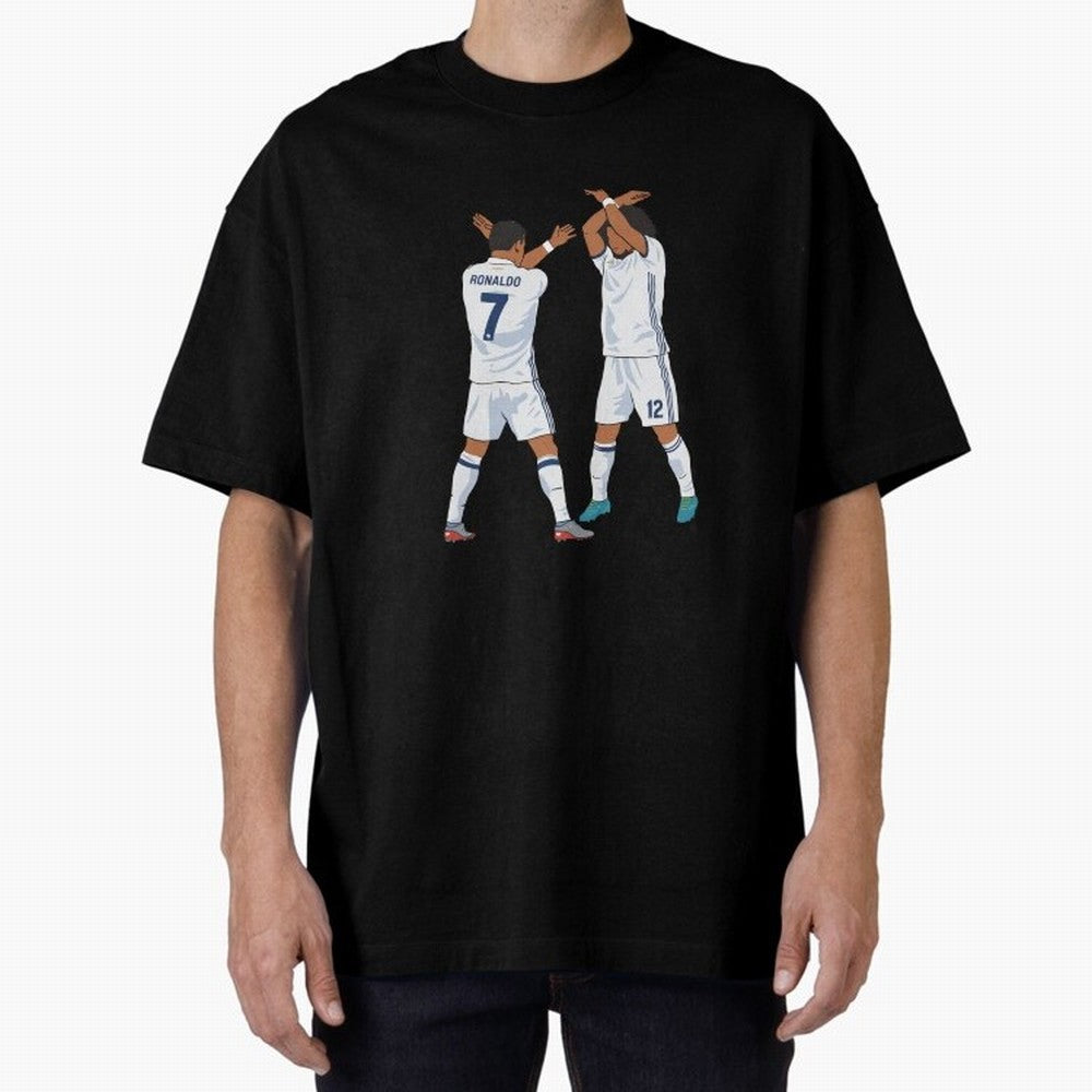 Ronaldo Madrid Celebration Duo Oversized T-Shirt Follow the Final Road of the FIFA World Cup 2026 Group Stage Journey through Mbappe Highlights, Spain and Netherlands Pride, Championship Spirit, Famous Goals, Roaring Crowds and International