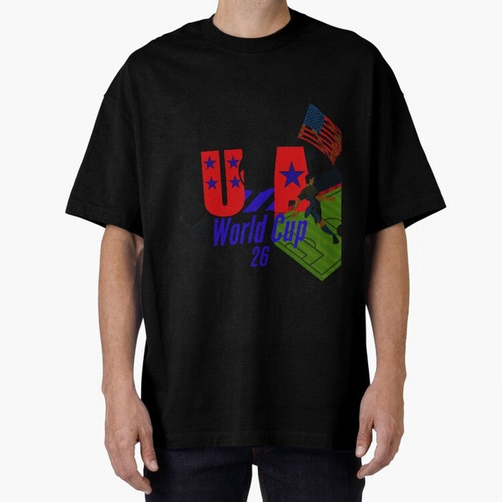 usa world cup 26 Oversized T-Shirt Show Love for Legendary Goals in FIFA World Cup 2026 for Fans of Messi, Neymar and Mbappe and Germany, Bringing Championship Spirit, Famous Goals, Roaring Crowds and International Football Unity; Great for
