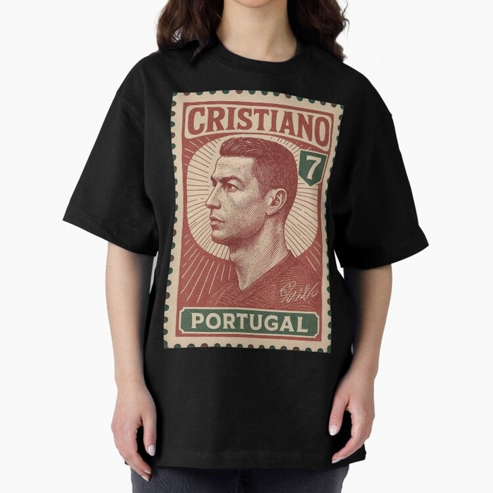 Vintage Portuguese Football Legend No.7 Poster, sticker ¨C Retro Soccer Icon Art for Fans of Manchester, Madrid & Juventus Oversized T-Shirt Celebrate Soccer Greatness during the FIFA World Cup 2026 Group Stage Journey through Mbappe and Neymar