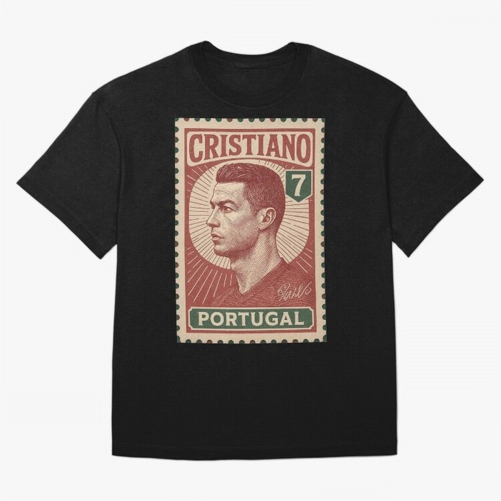 Vintage Portuguese Football Legend No.7 Poster, sticker ¨C Retro Soccer Icon Art for Fans of Manchester, Madrid & Juventus Oversized T-Shirt Celebrate Soccer Greatness during the FIFA World Cup 2026 Group Stage Journey through Mbappe and Neymar