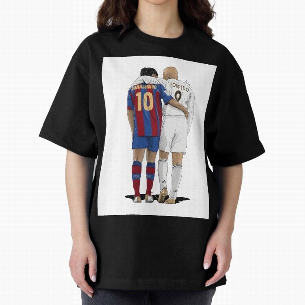 Ronaldinho & Ronaldo R9 Classic Football Legend - La Liga Derby Oversized T-Shirt Bring Retro Soccer Energy to FIFA World Cup 2026 Spirit, Driven by Germany, Messi and Cristiano Ronaldo, Worldwide Fan Energy, Dramatic Goals, Stadium Lights and