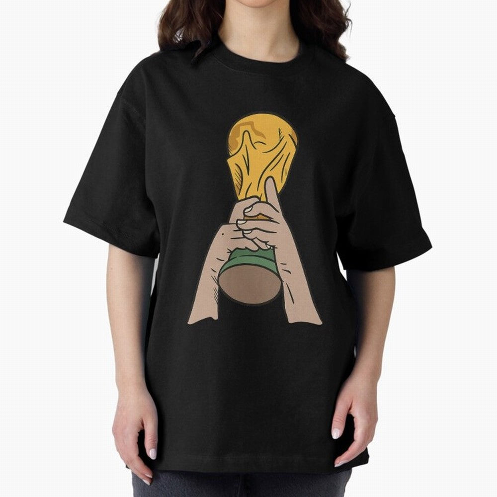 Trophy Oversized T-Shirt Represent Fans Who Live for Match Day Hype around FIFA World Cup 2026, Haaland, Portugal, Stadium Memories, Football Loyalty, International Chants and Championship Tradition; Perfect for People Who Love Argentina, Brazil,