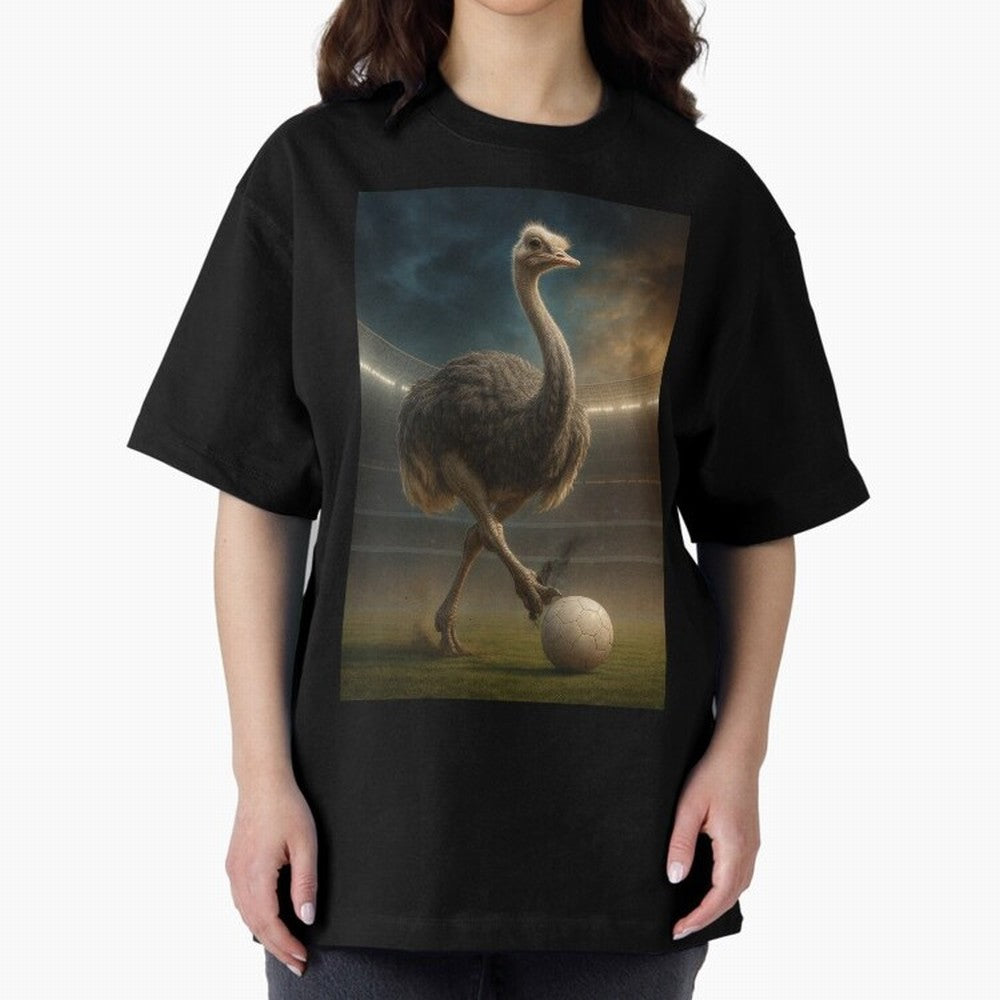 Ostrich Plays Soccer Oversized T-Shirt Bring a Champion Mindset to the FIFA World Cup 2026 Group Stage Journey through CR7 Highlights, Brazil Pride, Soccer Culture, Superstar Moments, National Team Dreams and Competitive Fire; Great for Watch