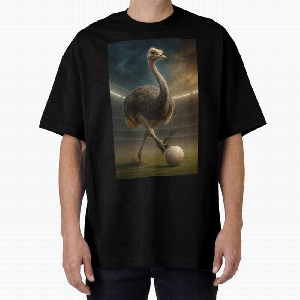 Ostrich Plays Soccer Oversized T-Shirt Bring a Champion Mindset to the FIFA World Cup 2026 Group Stage Journey through CR7 Highlights, Brazil Pride, Soccer Culture, Superstar Moments, National Team Dreams and Competitive Fire; Great for Watch