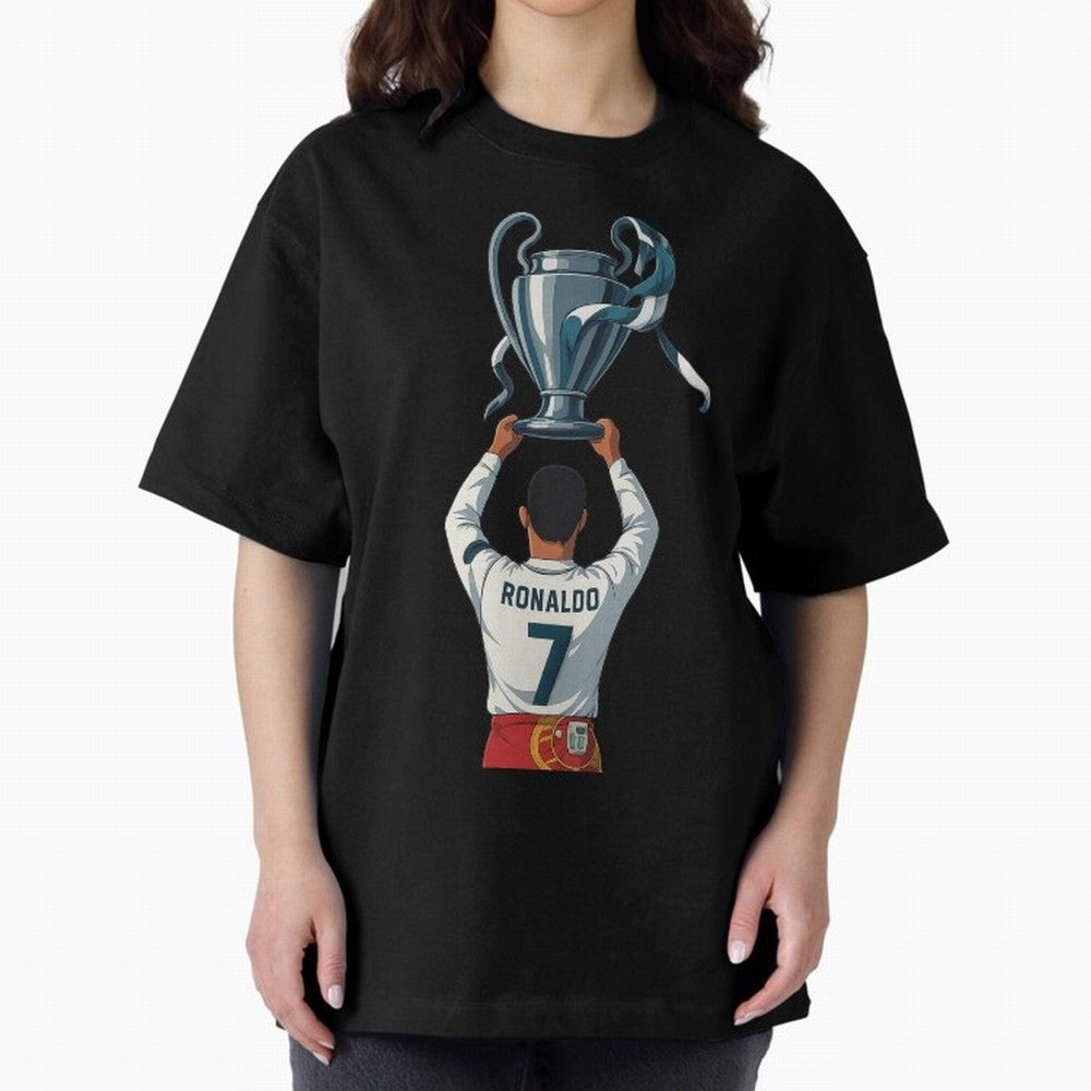 Ronaldo Oversized T-Shirt Enjoy the Biggest Football Party of FIFA World Cup 2026 Group Stage Filled with Messi, England Energy, Global Supporter Spirit, Legendary Goals, National Colors and Tournament Celebration; Great for Watch Parties, Sports