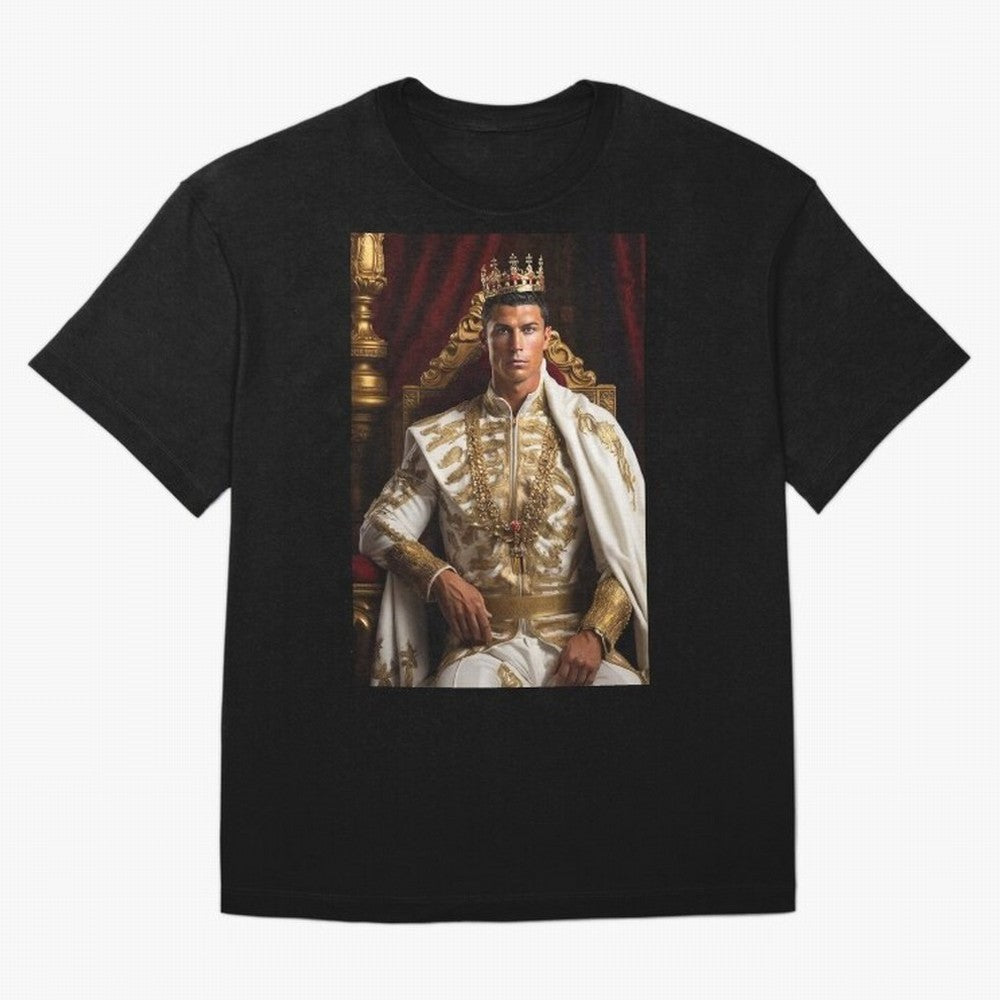 Ronaldo king Oversized T-Shirt Support Match Day Hype around FIFA World Cup 2026 USA Canada Mexico, Messi, France and Portugal, Champion Mindset, Group Stage Buzz, Knockout Tension and Passionate Fan Culture; Ideal for Football Dads, Football Moms,