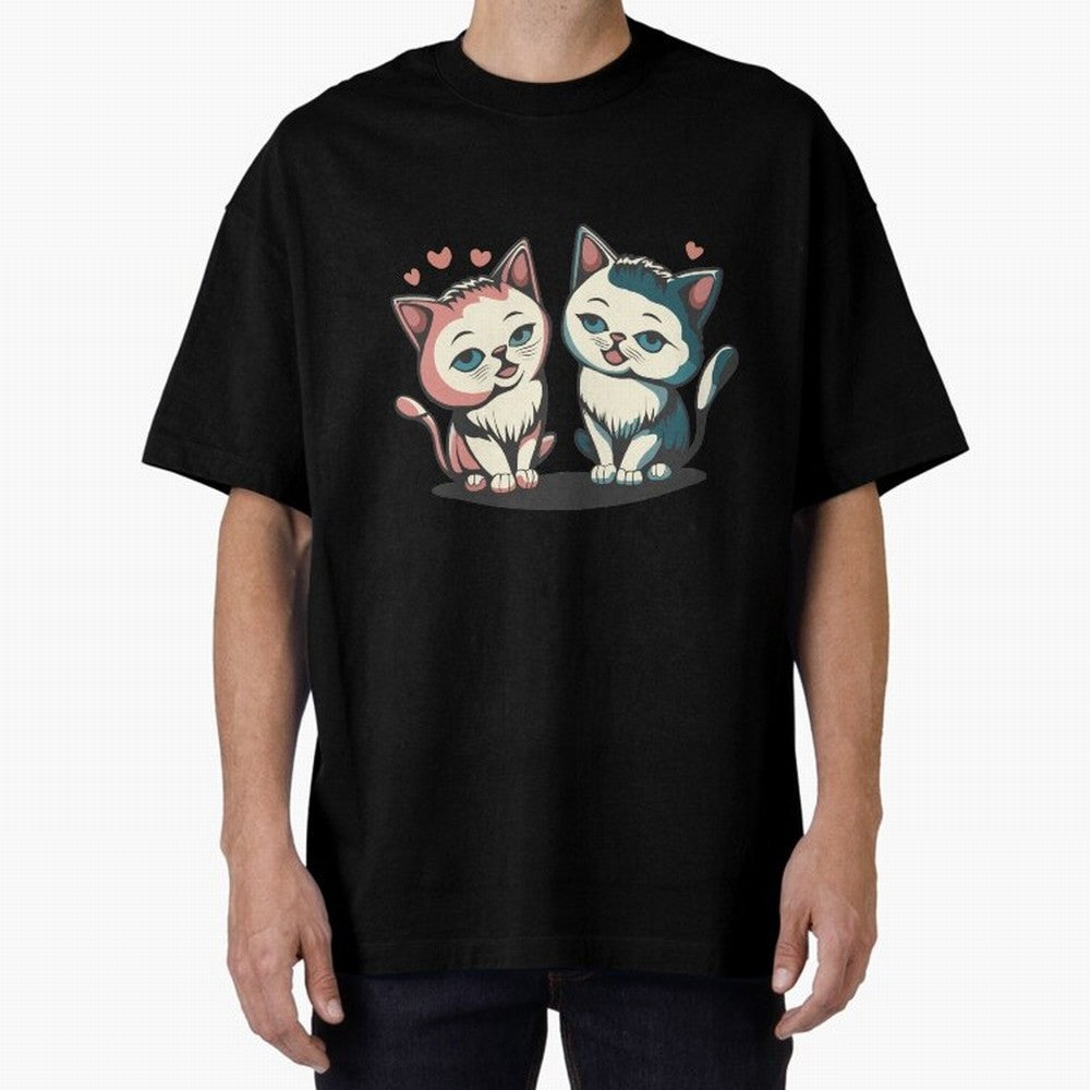 Two Funny Cats with Ronaldo Vibes ¨C Cute Football & Animal Art Oversized T-Shirt Experience FIFA World Cup 2026 USA Canada Mexico Spirit, Filled with Germany, CR7, Supporter Pride, Iconic Celebrations, Legendary Names and Global Match Day Energy;