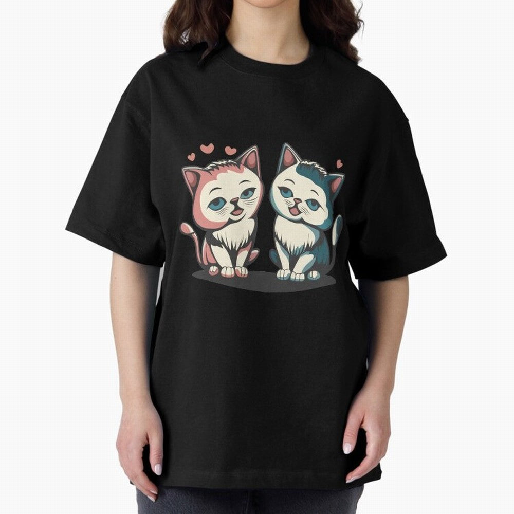 Two Funny Cats with Ronaldo Vibes ¨C Cute Football & Animal Art Oversized T-Shirt Experience FIFA World Cup 2026 USA Canada Mexico Spirit, Filled with Germany, CR7, Supporter Pride, Iconic Celebrations, Legendary Names and Global Match Day Energy;