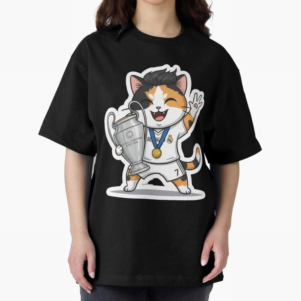 Kitten - Ucl Tittle | Ronaldo Oversized T-Shirt Bring Legendary Rivalry Energy to FIFA World Cup 2026 USA Canada Mexico for Fans of Haaland and Mbappe and England, Bringing Vintage Soccer Flavor, Modern Football Stars, National Flags and Final