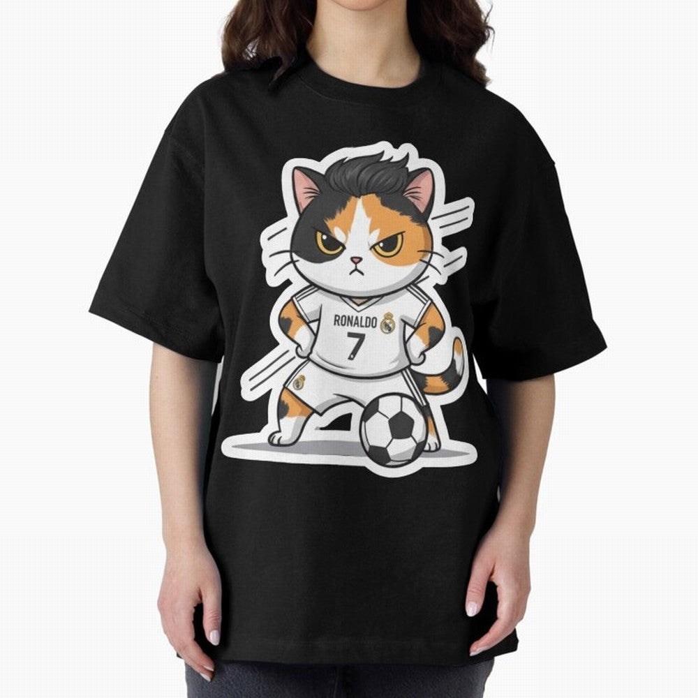 Kitten - Ronaldo | Real madrid Oversized T-Shirt Turn Up for Match Day Hype around FIFA World Cup 2026, Messi, CR7 and Mbappe, Brazil, Portugal and Argentina, Retro Football Energy, Iconic Rivalries, Trophy Chase Drama and Stadium Atmosphere; Ideal