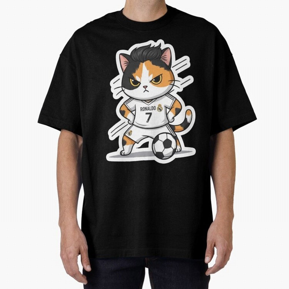 Kitten - Ronaldo | Real madrid Oversized T-Shirt Turn Up for Match Day Hype around FIFA World Cup 2026, Messi, CR7 and Mbappe, Brazil, Portugal and Argentina, Retro Football Energy, Iconic Rivalries, Trophy Chase Drama and Stadium Atmosphere; Ideal
