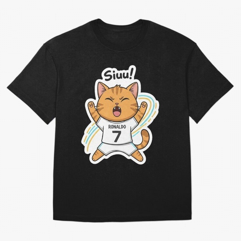 Kitten - Funny Siuuu Celebration Cat Meme | Ronaldo Oversized T-Shirt Discover FIFA World Cup 2026 USA Canada Mexico Spirit, Centered on France and Portugal, Messi and Cristiano Ronaldo, Global Supporter Spirit, Legendary Goals, National Colors and