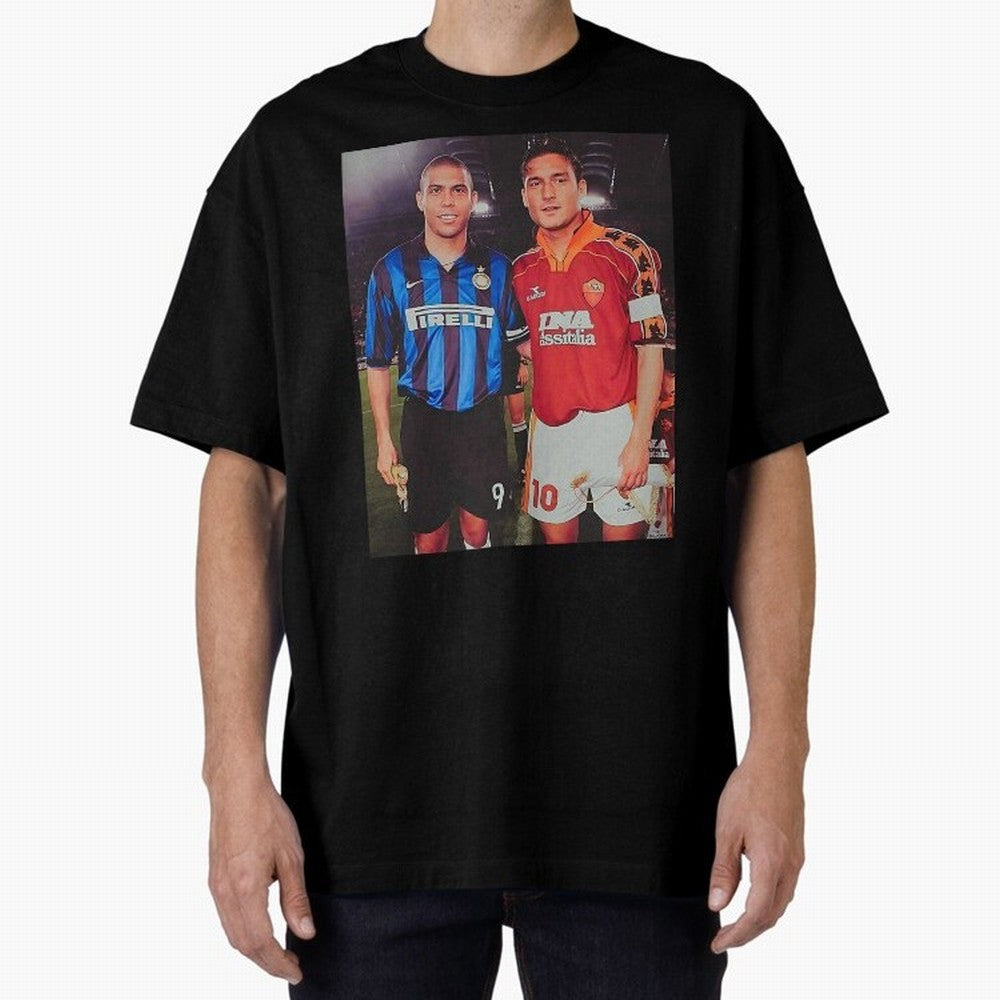 Clash of Class. Francesco Totti and Ronaldo Nazario sometime in the 90s. Oversized T-Shirt Bring World Football Passion into Global Football Passion for FIFA World Cup 2026, Built around Neymar, Haaland and Cristiano Ronaldo, England, France and