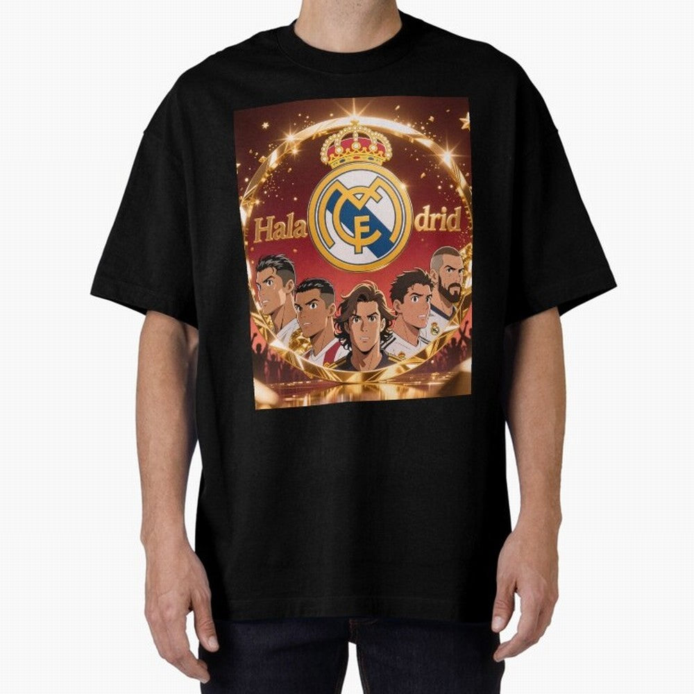 Estrellas del Real Madrid Oversized T-Shirt Show Fan Pride Across Global Football Passion for FIFA World Cup 2026 Group Stage, Centered on Mbappe, England and Germany, Goal Celebration Energy, Supporter Heritage, Football Icons and Worldwide