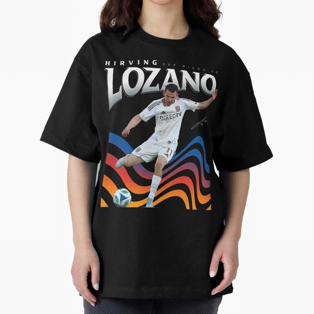 Hirving Lozano San Diego FC Oversized T-Shirt Enjoy the Biggest Football Party of FIFA World Cup 2026 USA Canada Mexico Celebrating CR7, Netherlands Energy, Championship Spirit, Famous Goals, Roaring Crowds and International Football Unity; Great