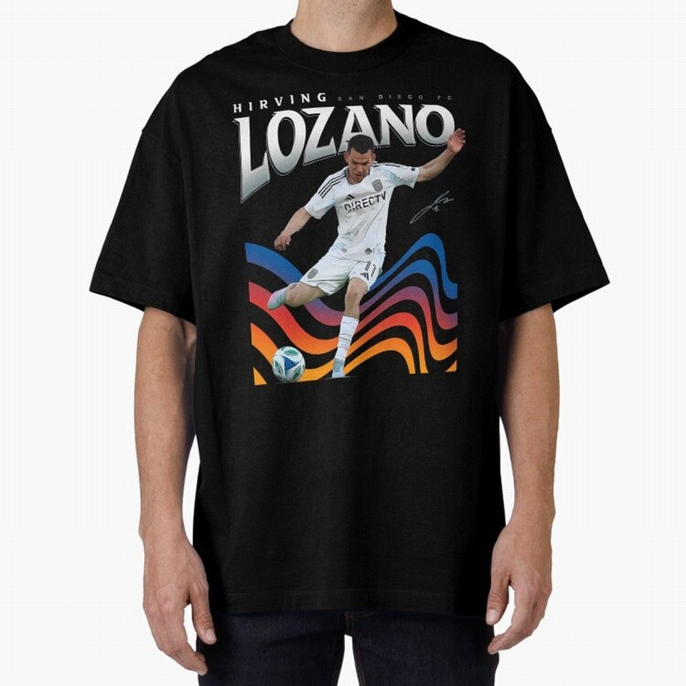 Hirving Lozano San Diego FC Oversized T-Shirt Enjoy the Biggest Football Party of FIFA World Cup 2026 USA Canada Mexico Celebrating CR7, Netherlands Energy, Championship Spirit, Famous Goals, Roaring Crowds and International Football Unity; Great