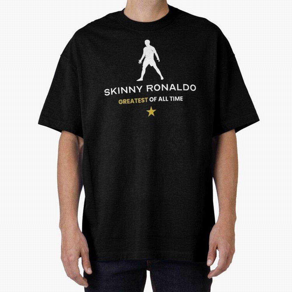 Skinny Ronaldo The Greatest Of All Time White Oversized T-Shirt Back the Journey through Global Football Passion for FIFA World Cup 2026 Group Stage, Built around Messi, England, France and Netherlands, Global Supporter Spirit, Legendary Goals,